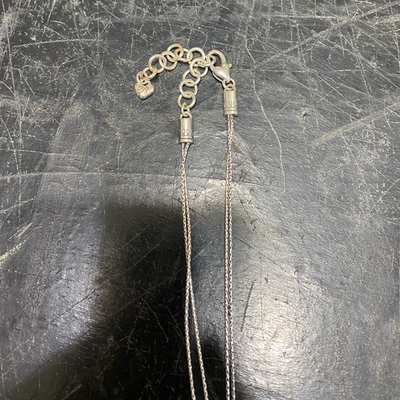 Brighton Necklace Heart Pendant in Silver and Gold with Double Chain - Picture 4 of 4